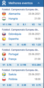 apostas online odds 1xbet Eurocopa