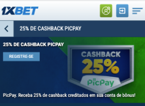 Cashback com Picpay 1xbet